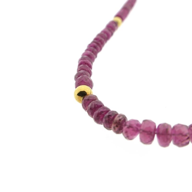 Image 9 of Pink tourmaline beaded necklace with gold clasp | 45.5 cm