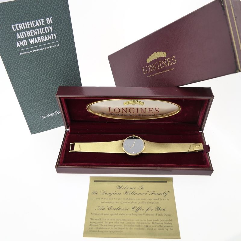 Image 4 of Longines Wittnauer Classic 'Onyx & Diamonds'; 18k gold watch