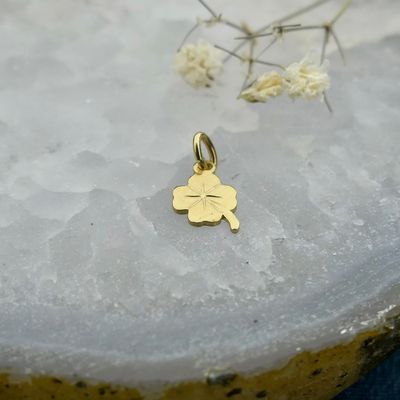 Image 2 of Gold four-leaf clover charm