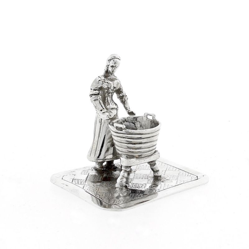 Image 3 of Antique Amsterdam silver statuette of a lady