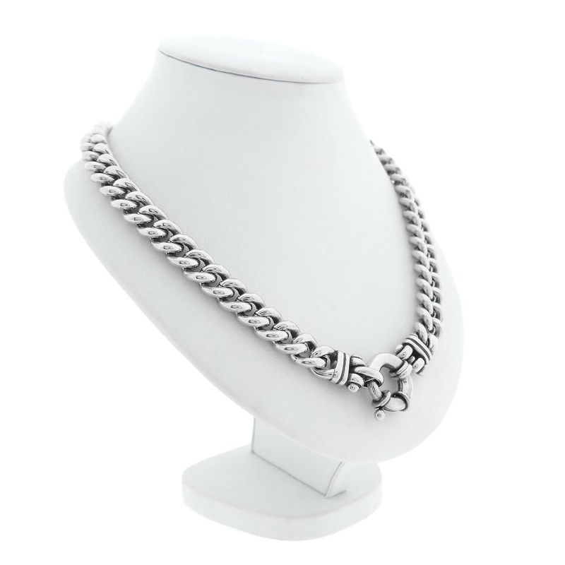 Image 3 of Silver robust gourmet link necklace