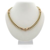 Two-tone gold gourmet link necklace