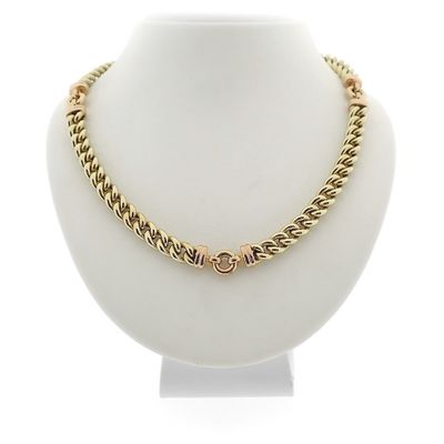 Two-tone gold gourmet link necklace Image 1 of Two-tone gold gourmet link necklace