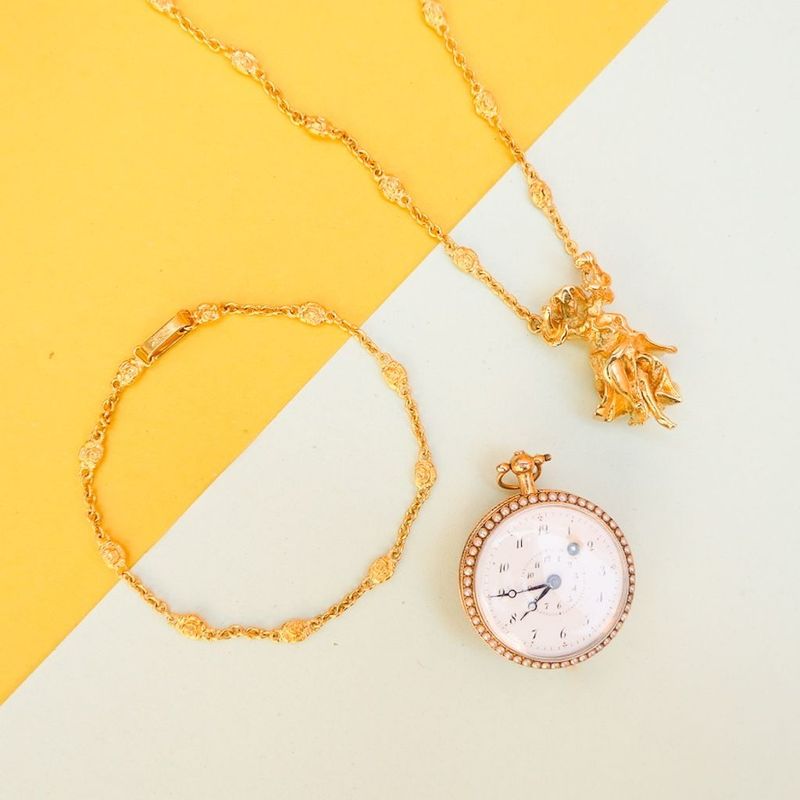 Image 8 of 18 ct. Gold chain/bracelet; Salvador Dalí, Carmen la Crotalos