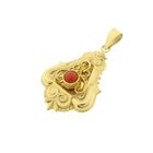 Image 3 of Antique gold pendant with blood coral.