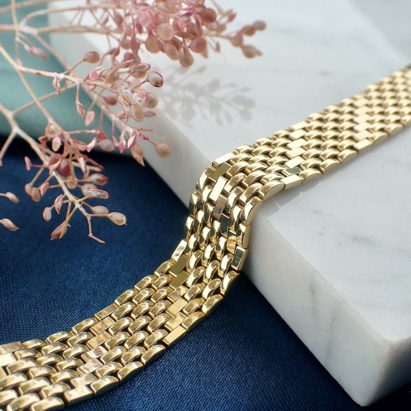 Image 2 of Vintage gold panther link bracelet