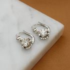 Image 2 of White gold earrings with diamond; 1.00 ct.