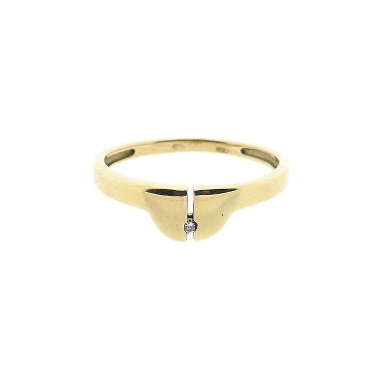 Image 3 of Gold ring with diamond; 0.01 ct.