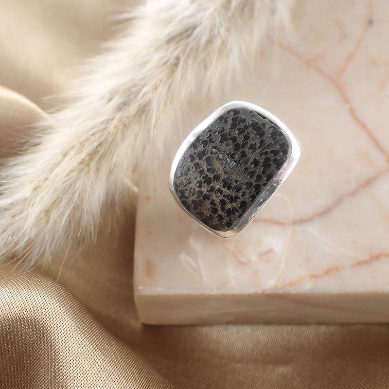 Image 3 of Silver ring with wood