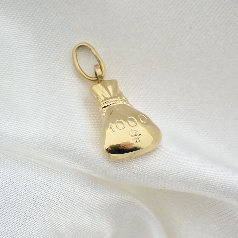 Image 4 of Gold pendant of a money bag
