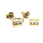 Image 8 of Gold stud earrings with zirconia