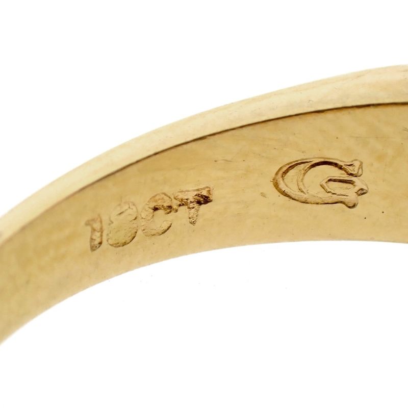 Image 10 of 18-karat gold ring with diamond and sapphire | approx. 0.51 ct.