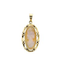 Vintage gold cameo pendant; 14 karat