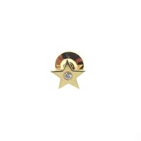 Gold star button with diamond | 0.07 ct.
