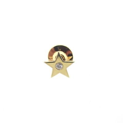 Image 1 of Gold star button with diamond | 0.07 ct.