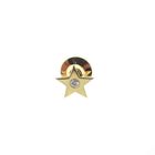 Image 1 of Gold star button with diamond | 0.07 ct.