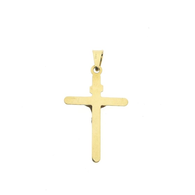 Image 6 of 18-karat two-tone gold pendant of a cross with a corpus | INRI
