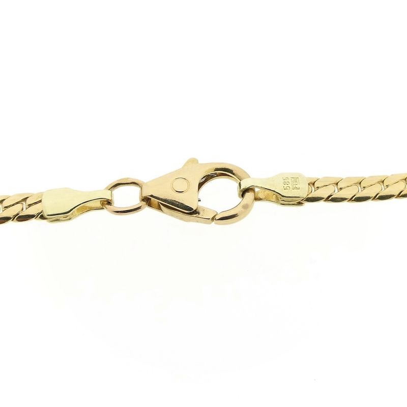 Image 7 of Gold flat gourmet link chain | 46 cm