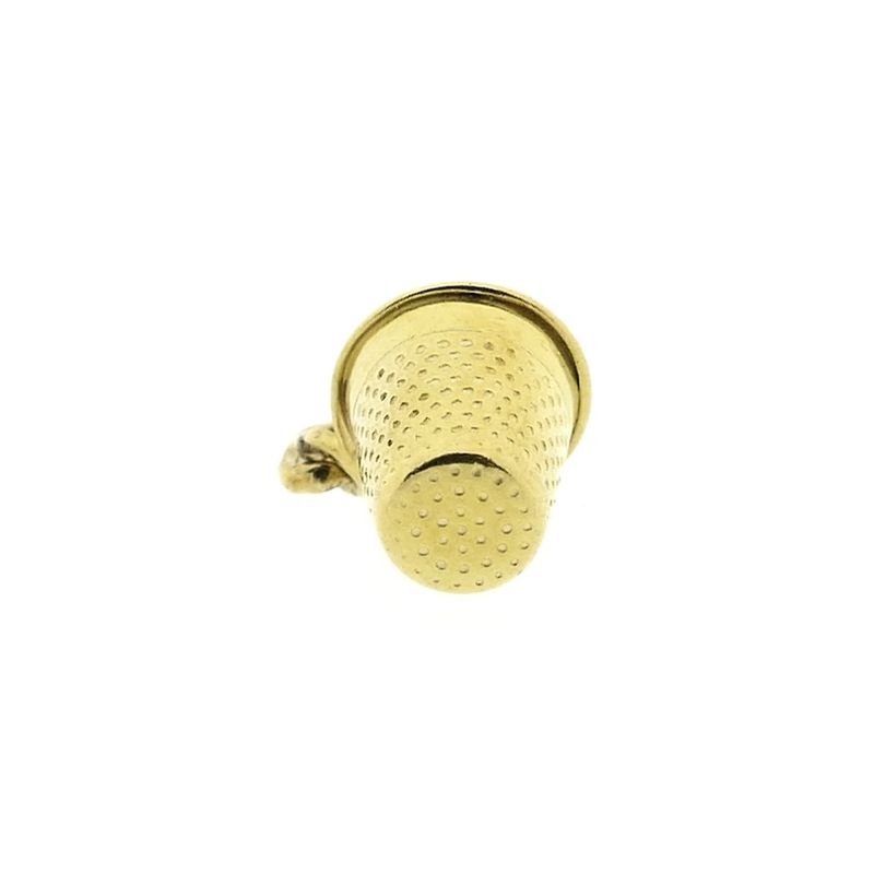 Image 3 of Gold minimalist pendant of a thimble