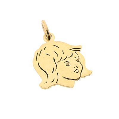 Image 2 of Gold pendant of a girl's child's head