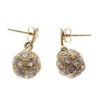 Image 3 of Gold ball earrings with zirconia