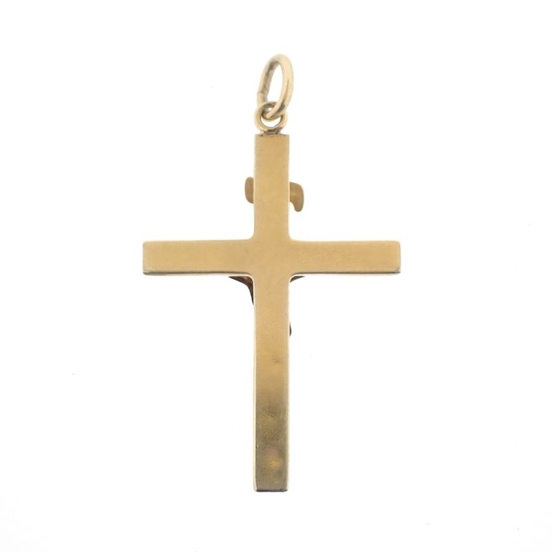 Image 6 of Gold pendant of cross with corpus | INRI