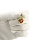 Image 11 of Gold floral pendant with blood coral