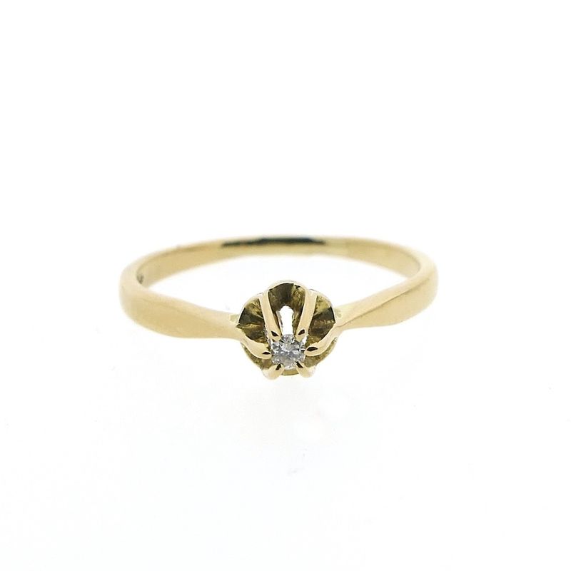 Image 3 of Gold solitaire ring with diamond | 0.03 ct.