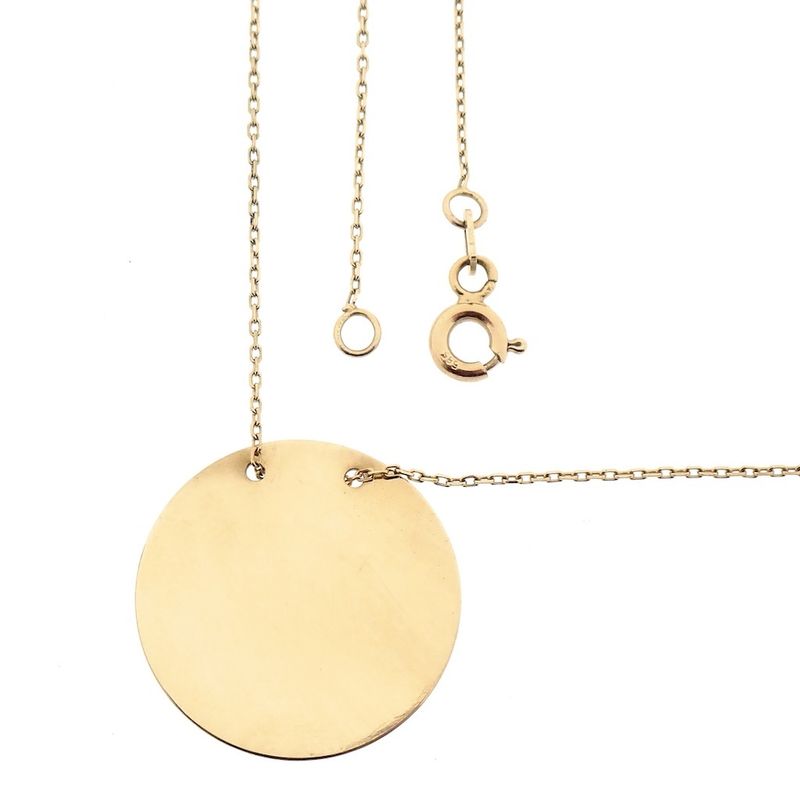 Image 1 of Gold anchor link chain with fixed pendant | 42 cm