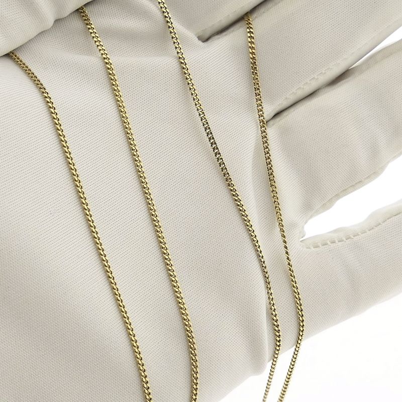 Image 8 of Gold thin gourmet link necklace | 57.5 cm