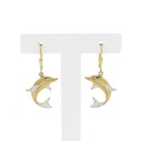 8-karat bicolor dolphin earrings