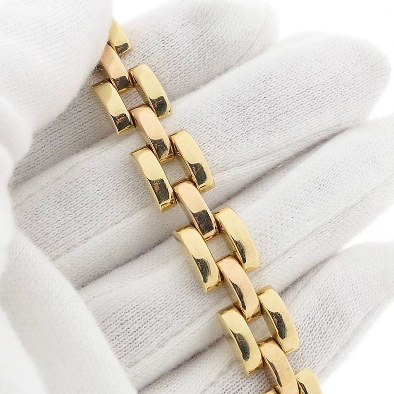 Image 7 of Bicolor gold Bismarck link bracelet