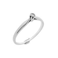 White gold solitaire ring with diamond | 0.06 ct.