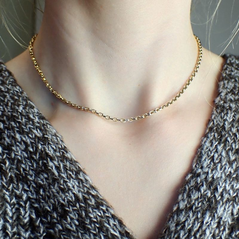 Image 3 of Gold anchor link chain | 38 - 44.5 cm