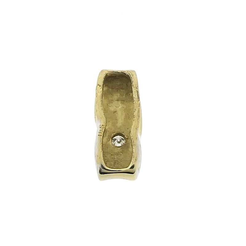 Image 2 of Two-tone gold minimalist pendant with diamond; 0.03 ct.