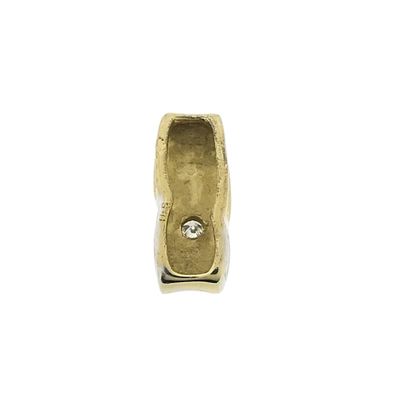 Two-tone gold minimalist pendant with diamond; 0.03 ct. Image 2 of Two-tone gold minimalist pendant with diamond; 0.03 ct.