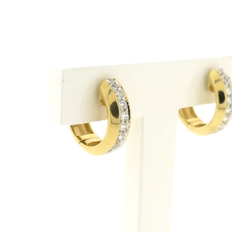 Image 3 of Gold hoop earrings with zirconia; Ø 15.2 mm