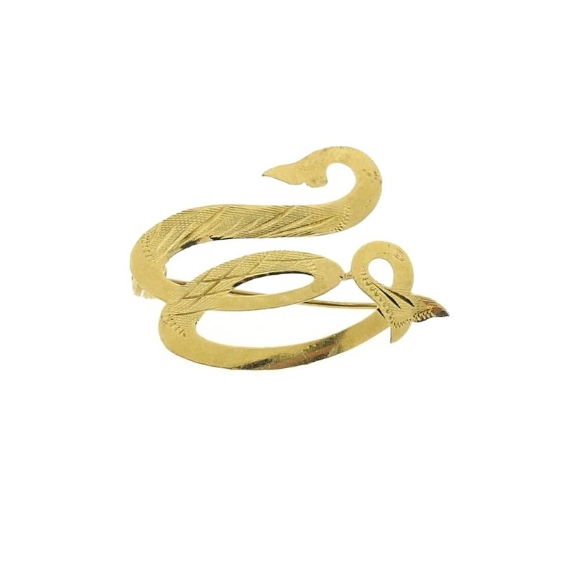 Image 3 of Vintage gold brooch; Letter W