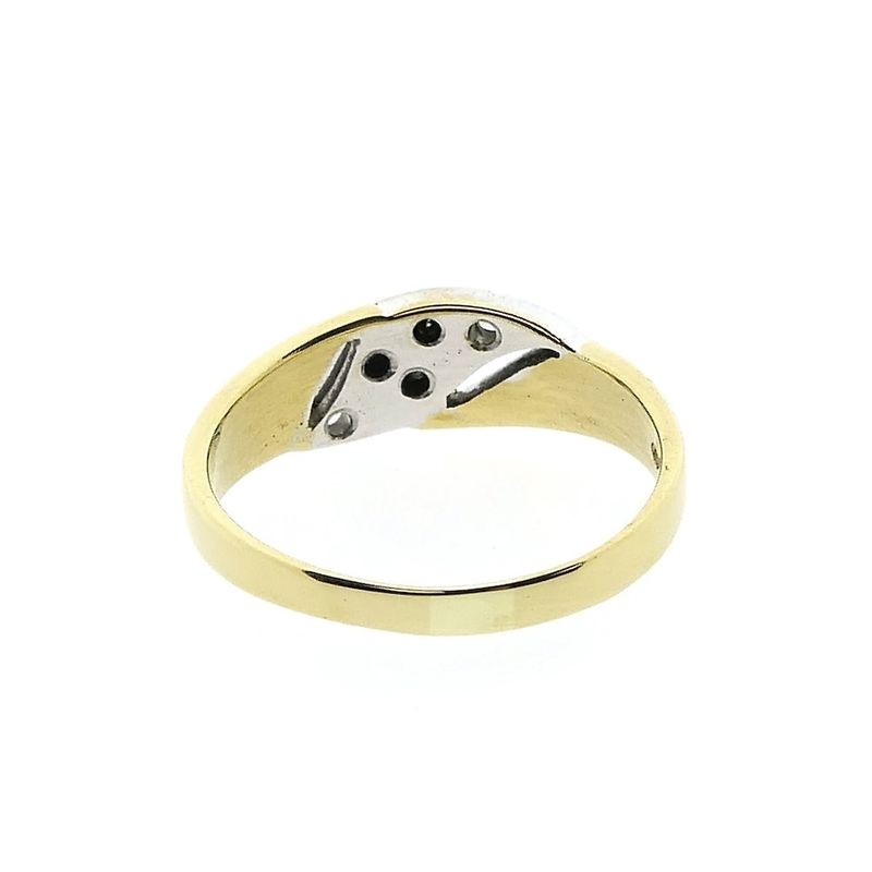 Image 4 of Two-tone gold ring with diamond; 0.15 ct.
