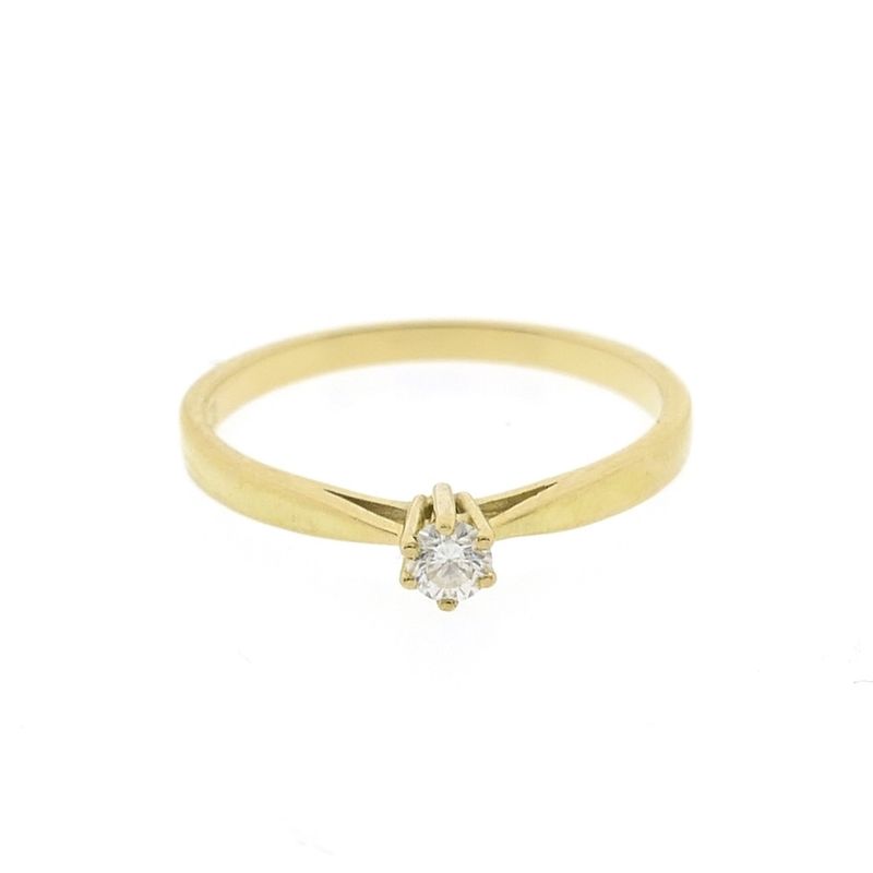 Image 5 of Gold solitaire ring with diamond | 0.11 ct.