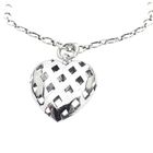 Image 2 of Silver anchor link chain with a heart pendant; ZINZI