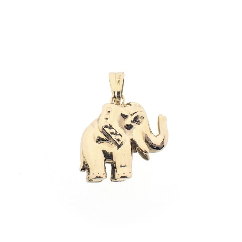 Image 6 of Gold pendant of an elephant with diamond 0.01 ct.