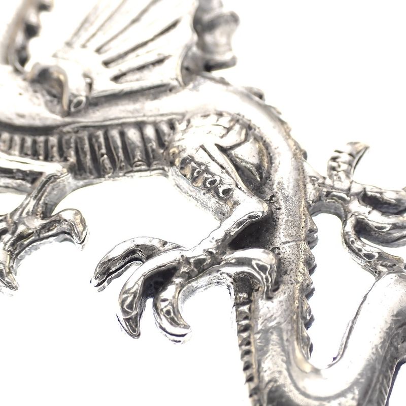 Image 3 of Silver pendant of a dragon