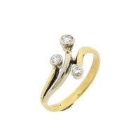 Two-tone ring set with diamonds | 0.18 ct.