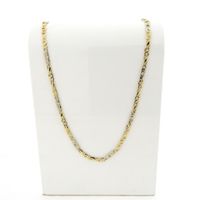 Two-tone gold men's necklace with diamonds