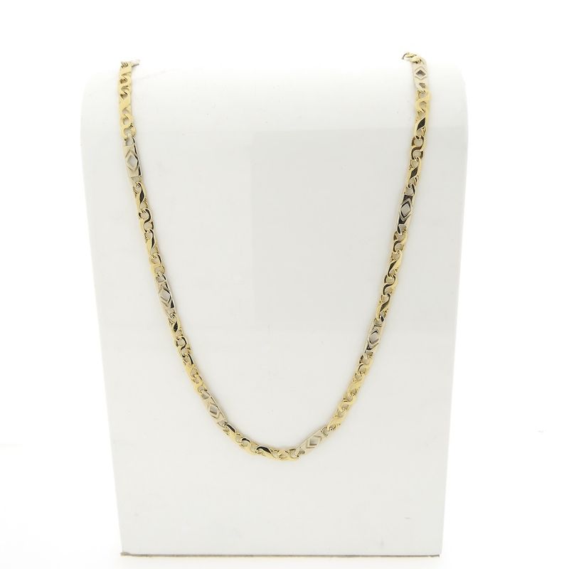 Image 1 of Two-tone gold men's necklace with diamonds