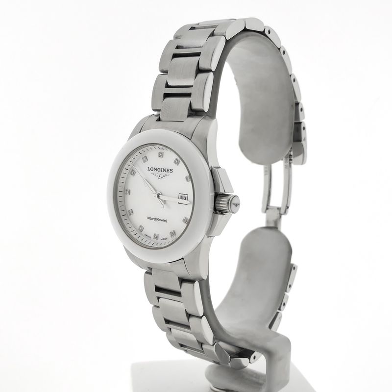 Image 2 of Longines Conquest Mother of Pearl & Diamonds L3.257.4.87.6; Ladies watch