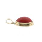 Image 4 of Antique gold pendant with blood coral.