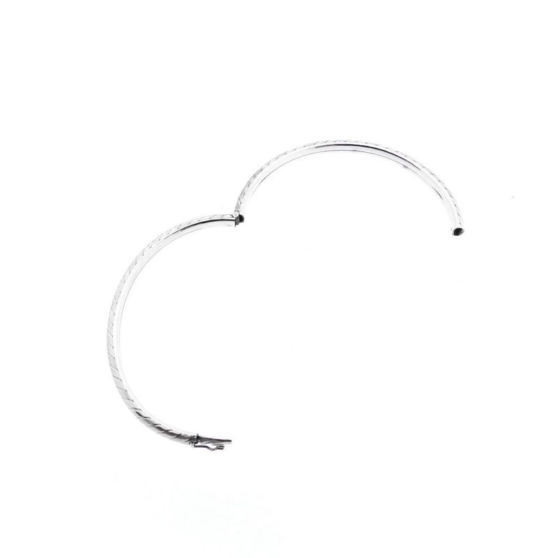 Image 8 of Silver slave bracelet with pattern; Size M/L
