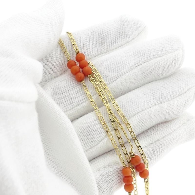 Image 5 of Gold necklace with blood coral